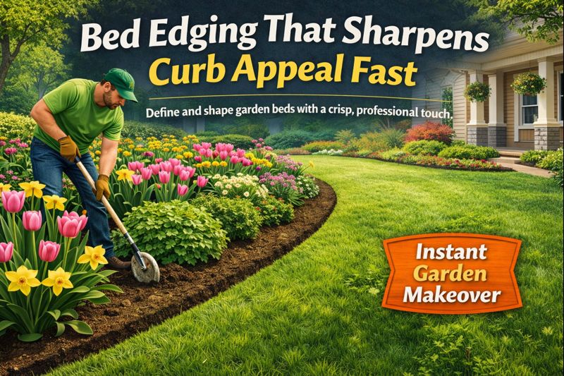 Clean bed edging lines after seasonal property cleanup