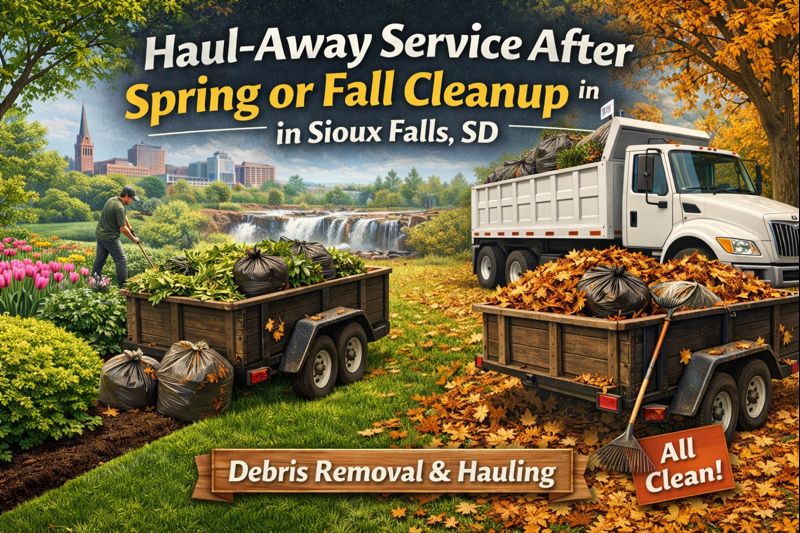 Haul-away service after spring or fall cleanup in Sioux Falls SD