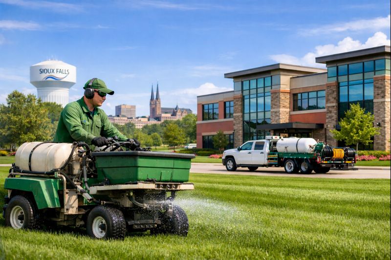 Commercial fertilization and weed control in Sioux Falls SD for clean, healthy turf