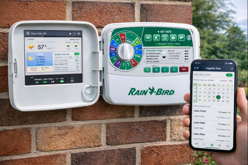 Commercial irrigation system controller and scheduling setup for efficiency