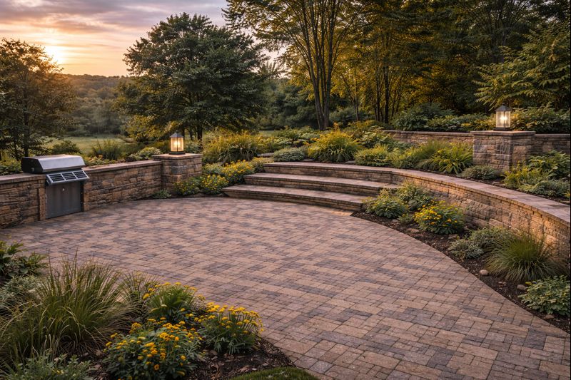 Premium paver patio installation with clean lines and durable base